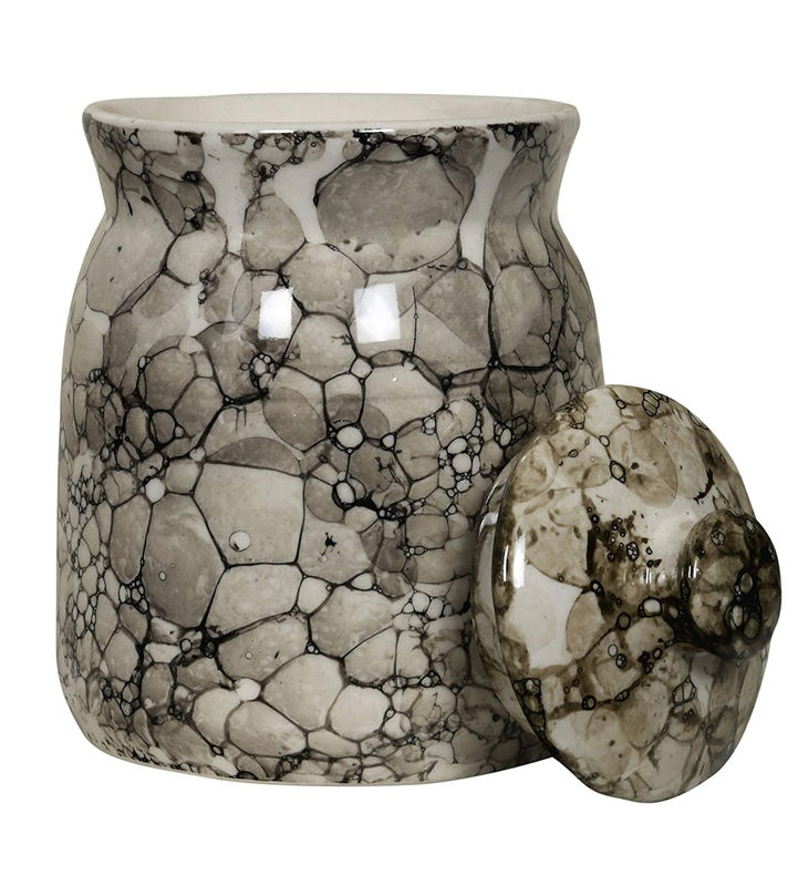 RAJ ROYAL Ceramic Storage Container Jar with Lid - Storage Canister (Grey) - 1.25 kg